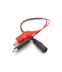 З'єднувальні дроти 5.5*2.5 мама із затискачами АКБ, довжина 0.3м, мідний провід 1.0 мм2, Крокодили 27мм