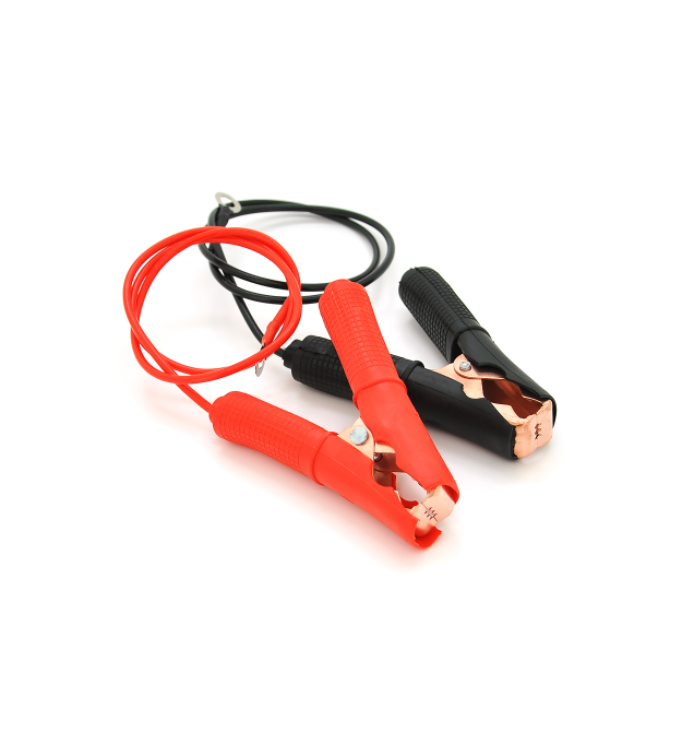 Соединительные провода с зажимами АКБ, длина 0,6м, медный провод 2.5 мм2, Крокодилы BLACK - RED