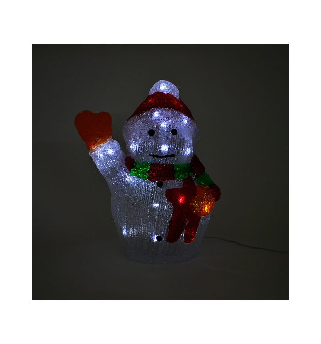 Світиться вітає Сніговик 30см, 220в кабель 0,5 м, пластик, що не герметичний, Box