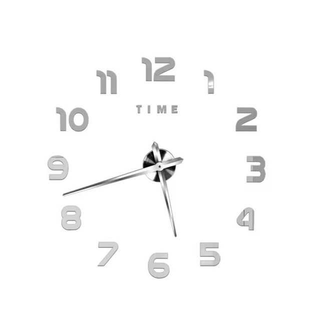 Настінний 3D годинник ZH17520, 120cm, Silver