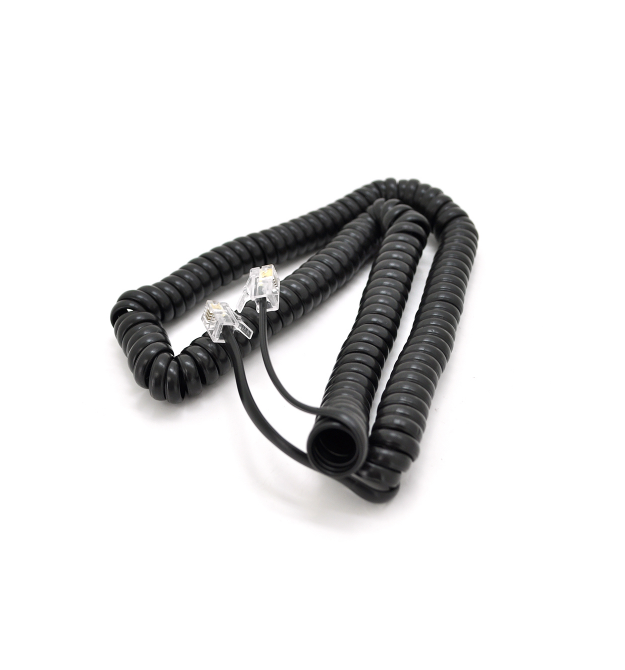 Патч-корд телефонний, RJ11, 5,0m, гофрований, чорний
