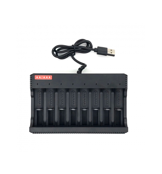 Зарядний пристрій MS-ZD8, 8 каналів, АА - ААА, 1.2V - 1600mAh, живлення від USB