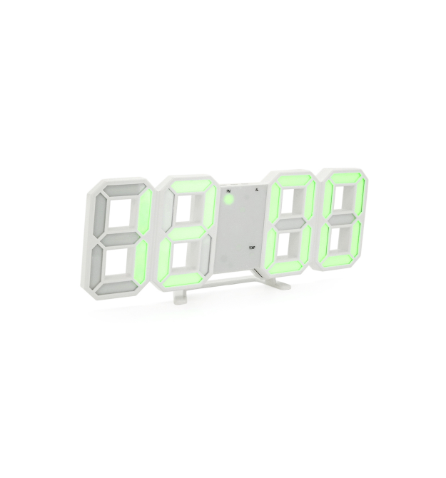 Електронний годинник VST-LY1089, будильник, живлення від кабелю 220V, Green Light, Box