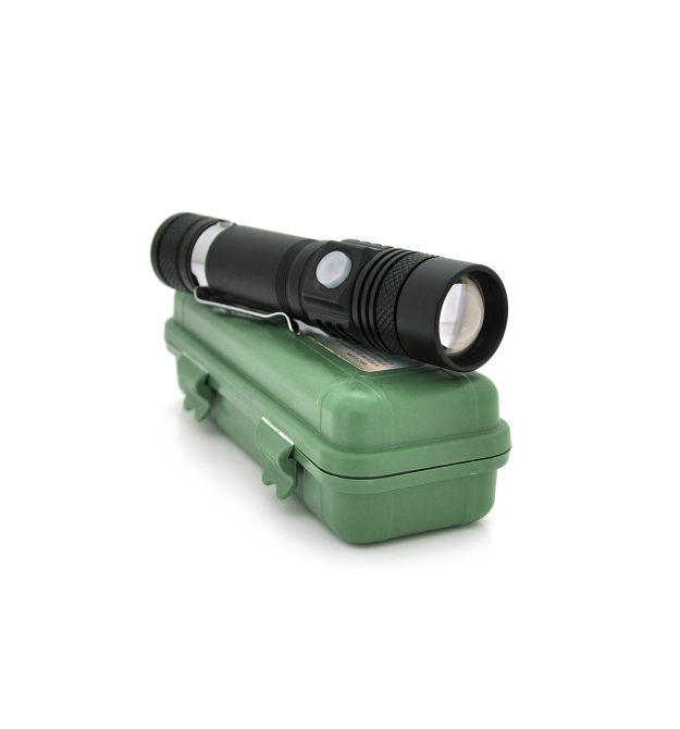 Ліхтар ручний PIPO KY-T6, 1LED T6, 3W, 3 режими, ZOOM, 18650 - 2800mAh, Black, IP44, USB-microUSB, 125х28х25мм, BOX