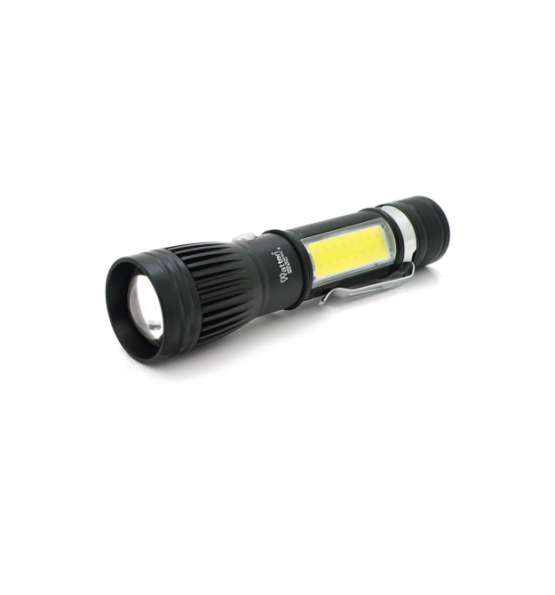 Ліхтарик ручний Watton WT-602, Cree T6+16SMD, 3 реж., ZOOM, 6800mAh акумулятор, заряджання microUSB. IP44. 135 х 30 х 20. BOX