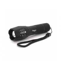 Ліхтар ручний Watton WT-023, 1LED Cree T6, 3W, 5 режимів, ZOOM, 18650 - 2800mah (перехідник 3*AAA), Black, IP44, СЗУ, 130х33х28м