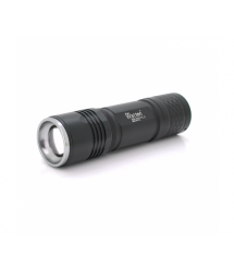 Ліхтар ручний Watton WT-313, 1LED Cree T6, 3W, 5 режимів, ZOOM, 18650 - 2800mah (перехідник 3*AAA), Black, IP44, СЗУ, 120х33х33м