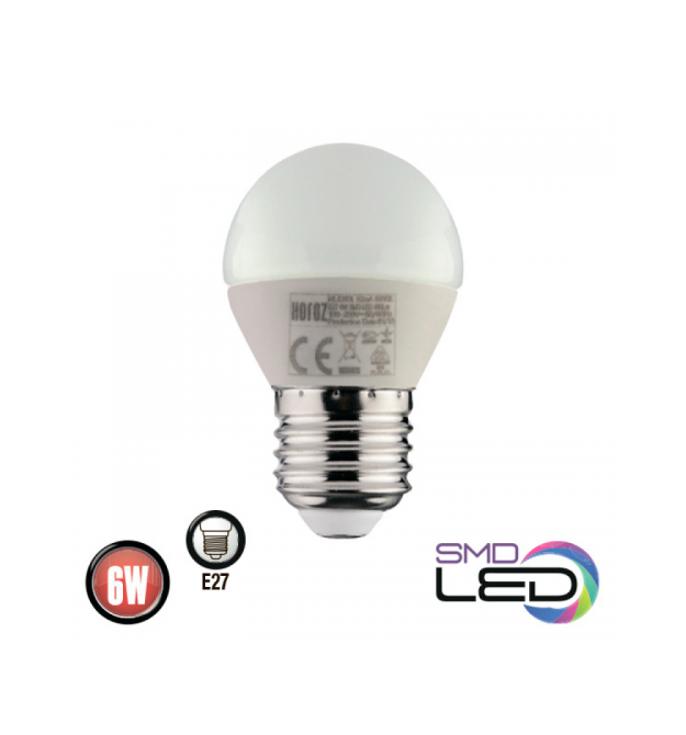 Лампа кульова ELITE SMD LED 6W 4200K Е27 480Lm 175-250V