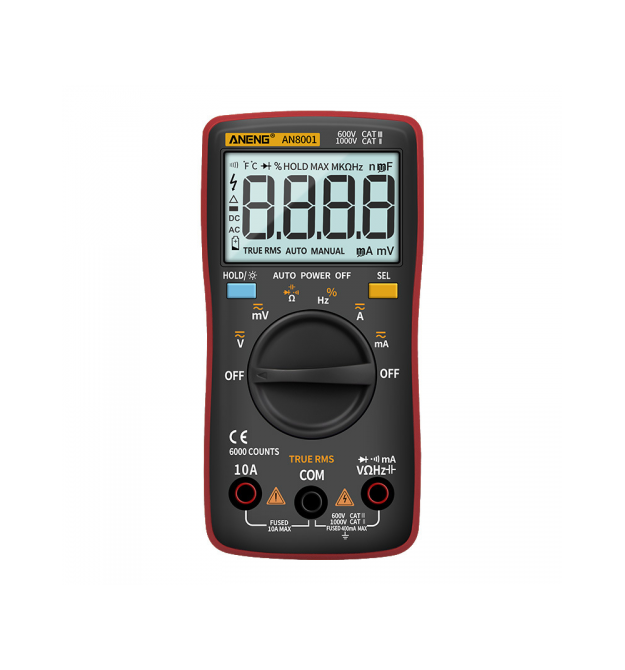 Мультиметр ANENG AN8001, виміри: V, A, R