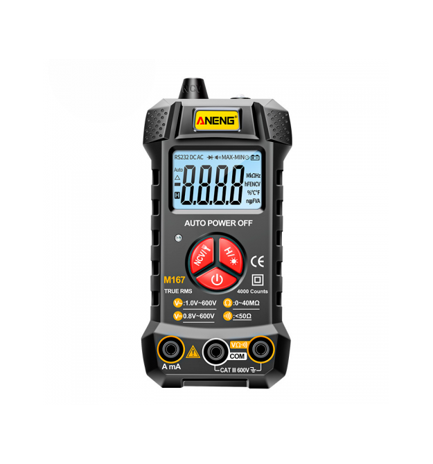 Мультиметр ANENG M167, вимірювання: V, A, R, C, T, F, функція hFE