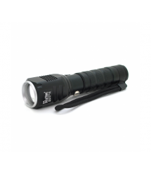 Ліхтар ручний Watton WT-087, 1LED Cree T6, 10W, 5 режимів, 18650 - 2800mah (перехідник 3*AAA), Black, IP44, СЗУ + АЗУ, 120х33х33