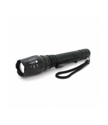 Ліхтар ручний Watton WT-241, 1LED Cree Q5, 3W, 5 режимів, ZOOM, 2х18650 - 2800mah, Black, IP44, СЗУ+АЗУ, 222х34х25мм, BOX