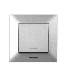 Вимикач Panasonic Arkedia Slim одноклавішний з підсвіткою, срібний