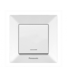 Вимикач Panasonic Arkedia Slim одноклавішний з підсвіткою, білий