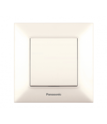 Вимикач Panasonic Arkedia Slim одноклавішний,швидкий монтаж,кремовий