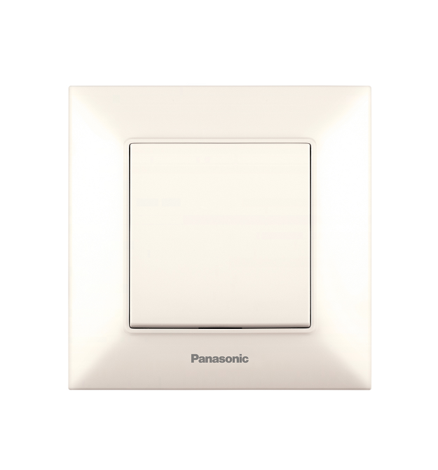 Вимикач Panasonic Arkedia Slim одноклавішний,швидкий монтаж,кремовий