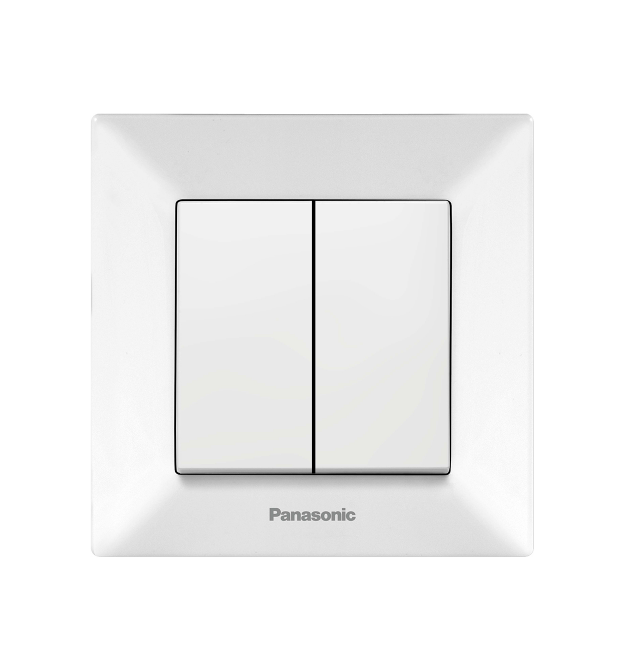 Вимикач Panasonic Arkedia Slim двоклавішний, білий