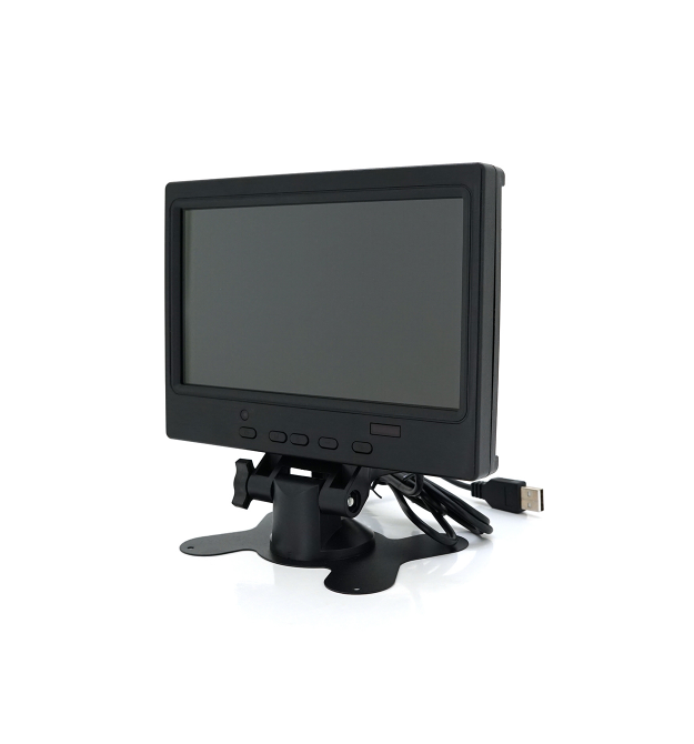 Монитор для видеонаблюдения 7(16：9) панель IPS, AV-VGA-HDMI разъем + touchscreen, 1024*600ips, 12-24V, BOX