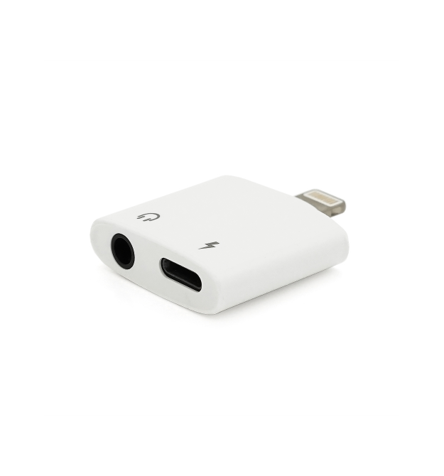 Перехідник KIN KY-178 Lighting(M) - Jack 3.5mm(F)+Lighting(F), White, Box