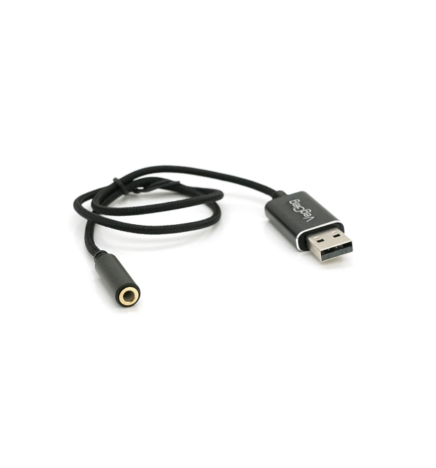 Перехідник для навушників VegGieg V-K201 USB2.0(M)-Jack3.5(F), Black, Box