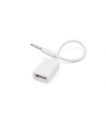 Перехідник USB2.0(M)- Jack 3.5(F) Stereo, 0,3м, White, OEM