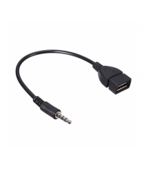 Перехідник USB2.0(M)- Jack 3.5(F) Stereo, 0,3м, Black, OEM