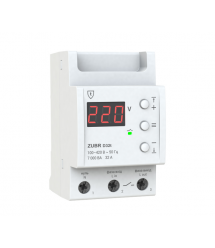 Захисне реле напруги однофазне D32t з термозахистом на DIN-рейку, 32А, 7000ВА, 120-280В, тримодульне з індикатором напруги (Черв