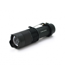 Ліхтар ручний KAMASTAR KM-82, 1LED CREE Q5, 3W, 3 режими, ZOOM, АА - 1300mah, Black, IP40, СЗУ, 82х26х26мм, BOX