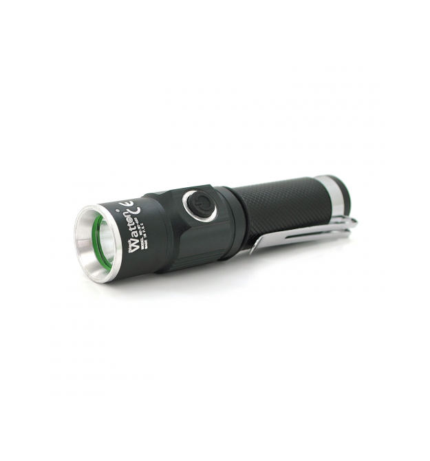 Ліхтар ручний Watton WT-089, 1LED CREE Q5, 3W, 3 режими, АА - 1400mah, Black, IP40, СЗУ, 100х26х26мм, BOX