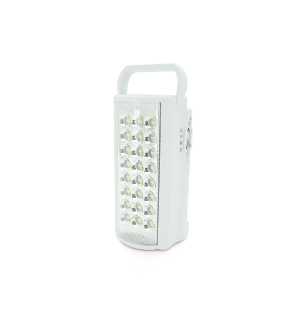 Ліхтар переносний ALMANA DL-2424LED, 2 режими (16+8Led), вбудований аккум, корпус пластмас, кабель 220В, White - Red, Box