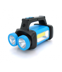 Ліхтар пошуковий SW-8802, 1LED+COB T6, 5W, 2+1+1 режим, 3600mAh, Black - Blue, IP40, USB кабель+4*LR06(немає в комплекті), 190х1