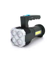 Ліхтар пошуковий Portable Lamp YT-81043, 4LED T6+COB, 5W, 3+1 режим, 1200mah, Black, IP40, USB кабель, 140х70х90мм, BOX