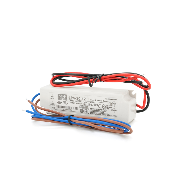 Імпульсний блок живлення герметичний Mean Well LPV-20-12 12В 1.67А (20Вт) IP67