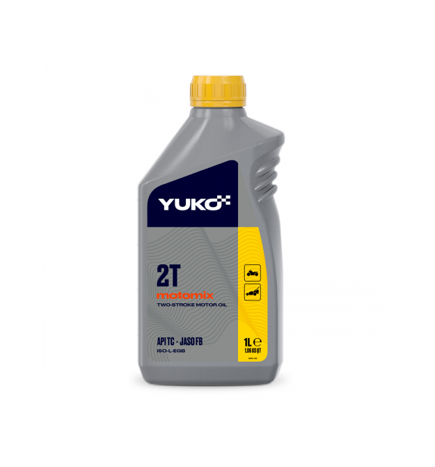 Олія YUKO MOTORMIX 2T для двотактних бензинових двигунів (генератори 2Т, мотокоси, бензопили), каністра 1л, PEТ