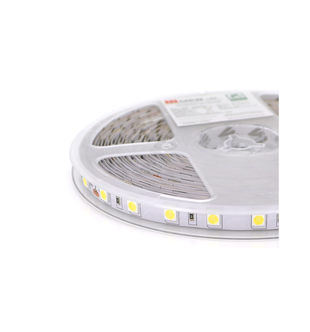 Світлодіодна стрічка Mervesun MRW-5050-B-24 4K, (60 світлодіодів), 24V, 11W, IP20, під паяння, 10 метрів котушка, White