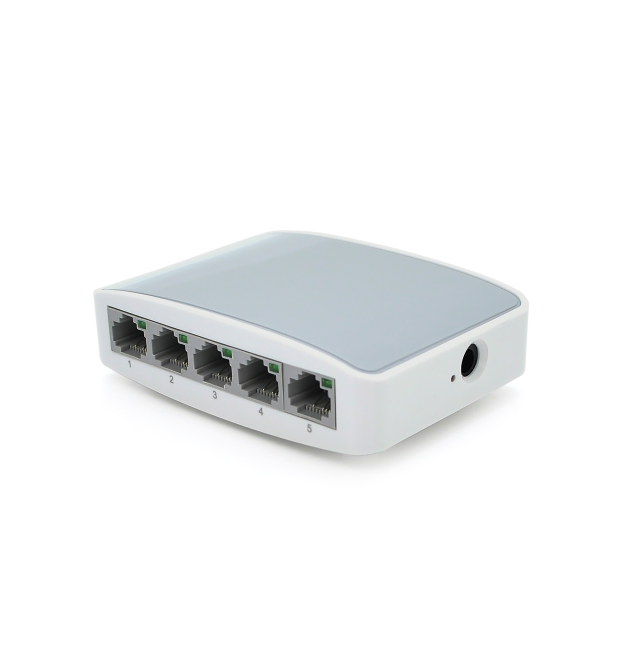 Комутатор Ethernet ONV-H1005S в пластиковому корпусі, 5*100Мб портів, 5В 1Ач, 100х70х28