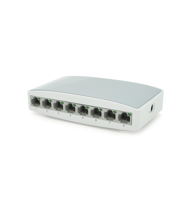 Комутатор Ethernet ONV-H1008S у пластиковому корпусі, 8*100Мб портів, 5В 1Ач, 140х78х32