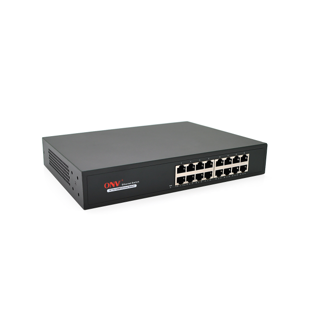 Комутатор Ethernet ONV-H1016 у металевому корпусі, 16*100Мб портів, 270х181х44 мм