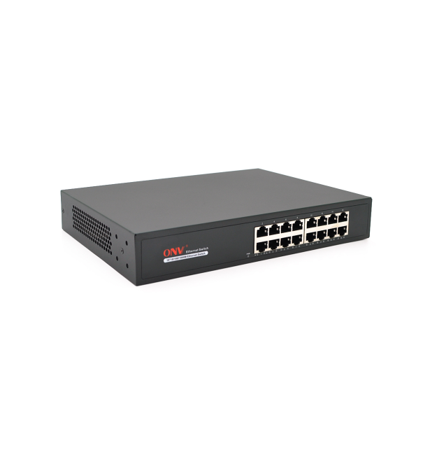 Комутатор Gigabit Ethernet ONV-H3016 у металевому корпусі, 16*1000Мб портів, 270х181х44 мм