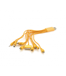 USB кабель с переходниками 10 в 1, 0,2м, Yellow, OEM Q500