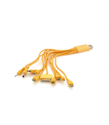 USB кабель з перехідниками 10 в 1, 0,2м, Yellow, ОЕМ Q500