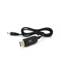 Кабель для роутера 5.5 - 2.5mm(M)- USB2.0 (Out:9V), 1м, Black, OEM