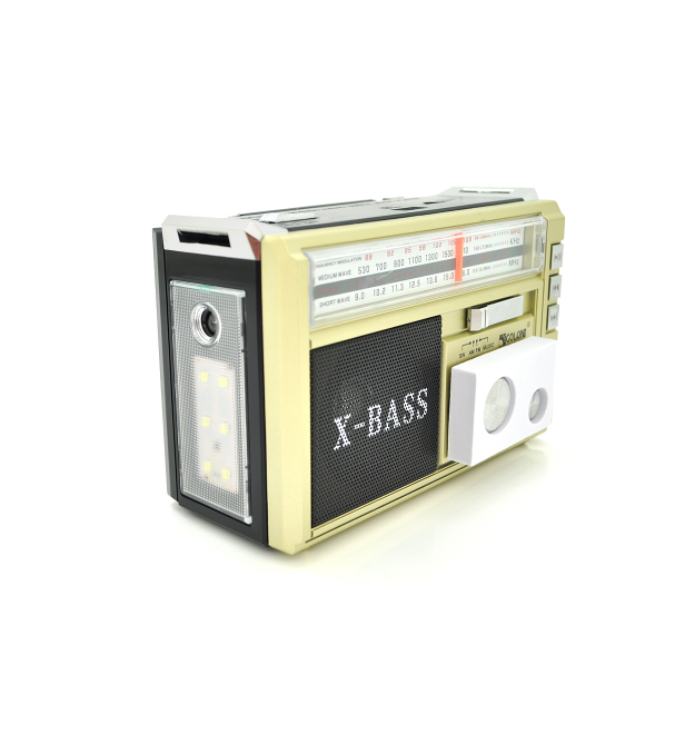 Радіоприймач GOLON RX381BT, LED, 3W, AM - FM радіо, Входи microSD, USB, Bluetooth, живлення від 220+АКБ+2*LR20, корпус пластмас,