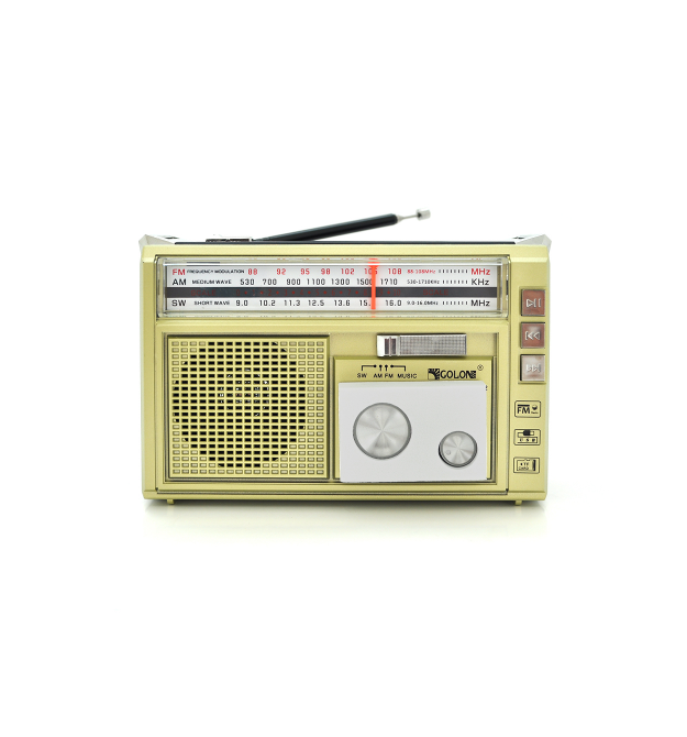 Радіоприймач GOLON RX382, LED, 3W, AM - FM радіо, Входи microSD, USB, AUX, живлення від 220В+2*LR20, корпус пластмас, Black - Go