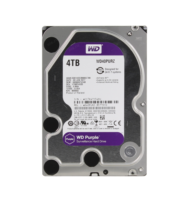Жорсткий диск Western Digital Purple 4TB 64MB 5400rpm WD43PURZ 6Gb - s
