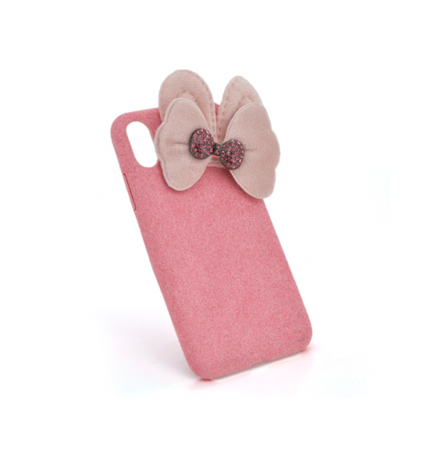 Накладка Пушистая Бантик iPhone X
