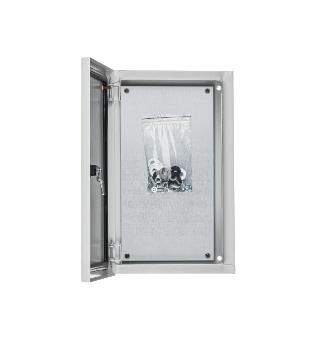 Корпус електротехнічний ЩМП 500х500х250 - 0.7мм з монтажною панеллю 1,0мм, ступінь захисту IP54, метал