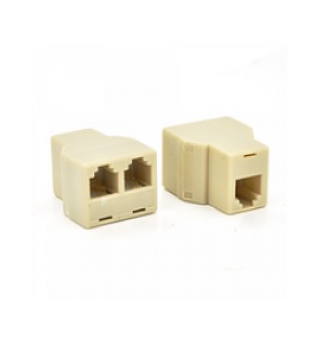 Розгалужувач RJ45 8P8C мама - 2 Х мама RJ45 для розгалуження кабелю, білий, Q100