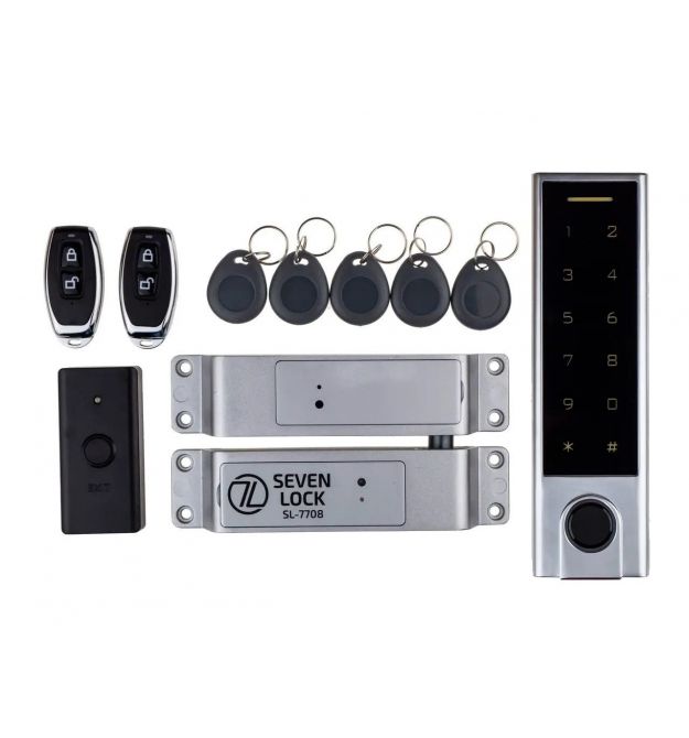 Беспроводной биометрический комплект контроля доступа с радиобрелками SEVEN LOCK SL-7708Fr