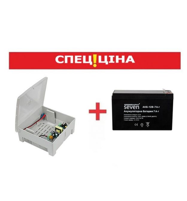 Бесперебойное питание (ББП 3А + АКБ 7Ач) SEVEN KA-7837p